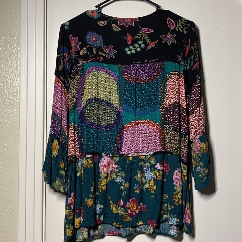 Caleaas Multi Pattern Embroidered Top, S - Picture 5 of 8